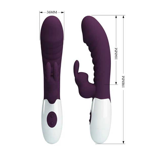 PRETTY LOVE - VIBRATORE A CONIGLIO NAUGHTY BUNNY A 30 FUNZIONI, VIOLA