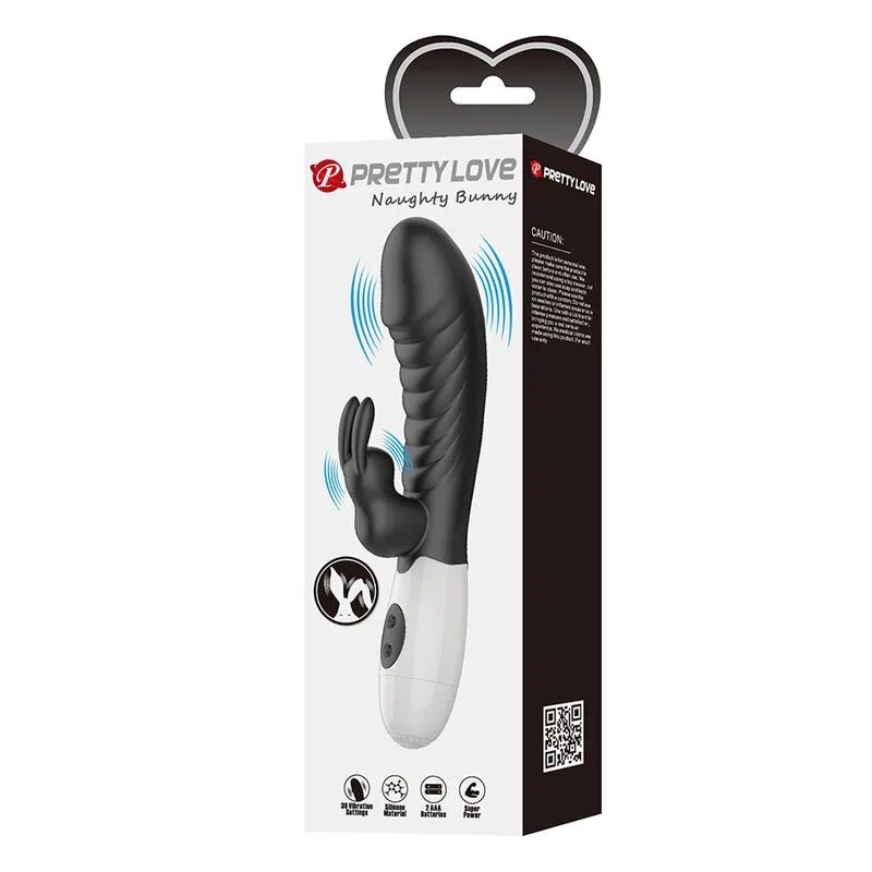 PRETTY LOVE - VIBRATORE A CONIGLIO NAUGHTY BUNNY CON 30 FUNZIONI NERO