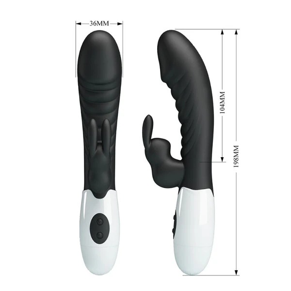 PRETTY LOVE - VIBRATORE A CONIGLIO NAUGHTY BUNNY CON 30 FUNZIONI NERO