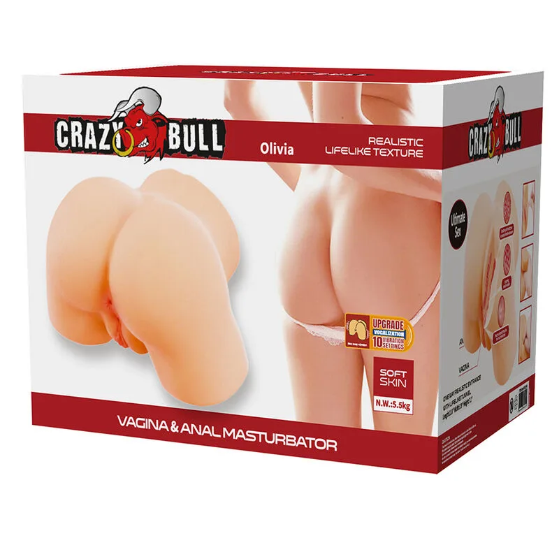 CRAZY BULL - OLIVIA DOPPIO MASTURBATORE VIBRANTE VAGINALE E ANALE IN CARNE