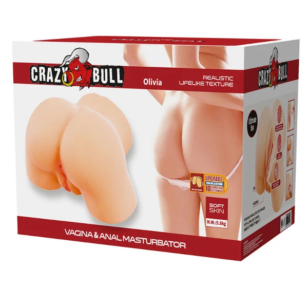 CRAZY BULL - OLIVIA DOPPIO MASTURBATORE VIBRANTE VAGINALE E ANALE IN CARNE