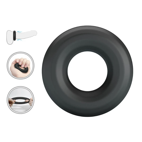 CRAZY BULL - ANELLO PER PENE IN SILICONE SUPER MORBIDO URBAN NERO