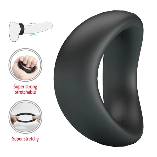 CRAZY BULL - VALEN ANELLO PER PENE ERGONOMICO IN SILICONE NERO