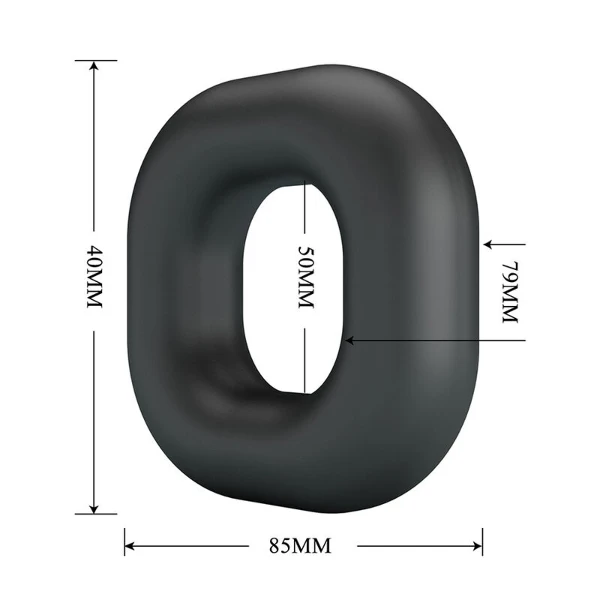 CRAZY BULL - ANELLO PER PENE WALDEN IN SILICONE SUPER MORBIDO NERO