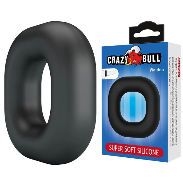CRAZY BULL - ANELLO PER PENE WALDEN IN SILICONE SUPER MORBIDO NERO