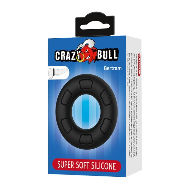 CRAZY BULL - ANELLO PER PENE IN SILICONE SUPER MORBIDO BERTRAM NERO