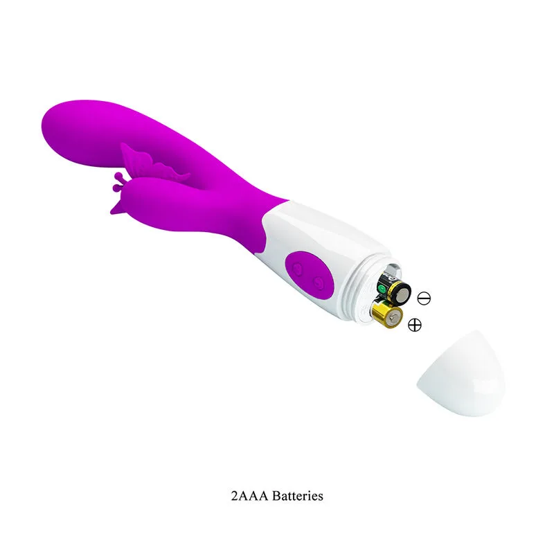 PRETTY LOVE - VIBRATORE A CONIGLIO BUTTERFLY KISS 30 FUNZIONI VIOLA