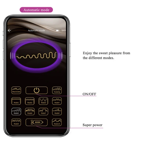 PRETTY LOVE - VIBRATORE A UOVO KLAY CON SPINTA, CONTROLLO TRAMITE APP, VIOLA