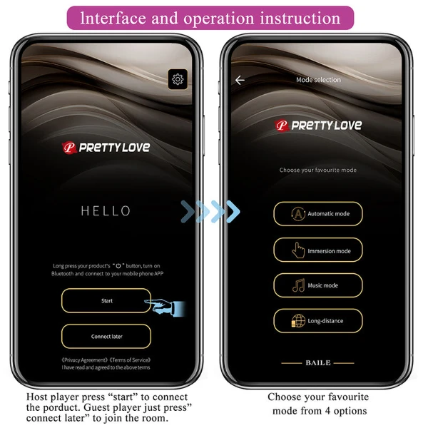 PRETTY LOVE - VIBRATORE A UOVO KLAY CON SPINTA, CONTROLLO TRAMITE APP, VIOLA