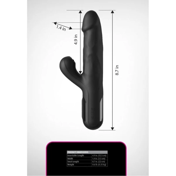 FETISH FANTASY SERIES - VIBRADOR RABBIT SONIX SILICONE THRUSTER NEGRO