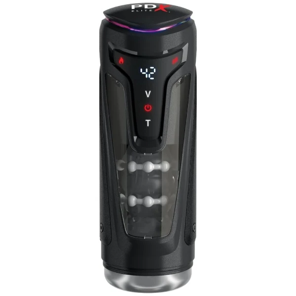 PDX ELITE - MASTURBADOR AUTOMÁTICO MOTO-BATOR PRO THRUSTING STROKER VIBRADOR Y CALOR 26.5 CM