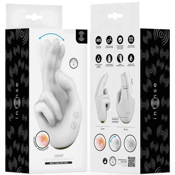 INTENSE - JIMMY STIMOLATORE MULTIFUNZIONE A FORMA DI MANO CON VIBRAZIONE E CALORE