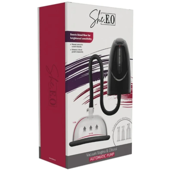 SHE.E.O - POMPA A VUOTO AUTOMATICA PER VAGINA E CLITORIDE NERA