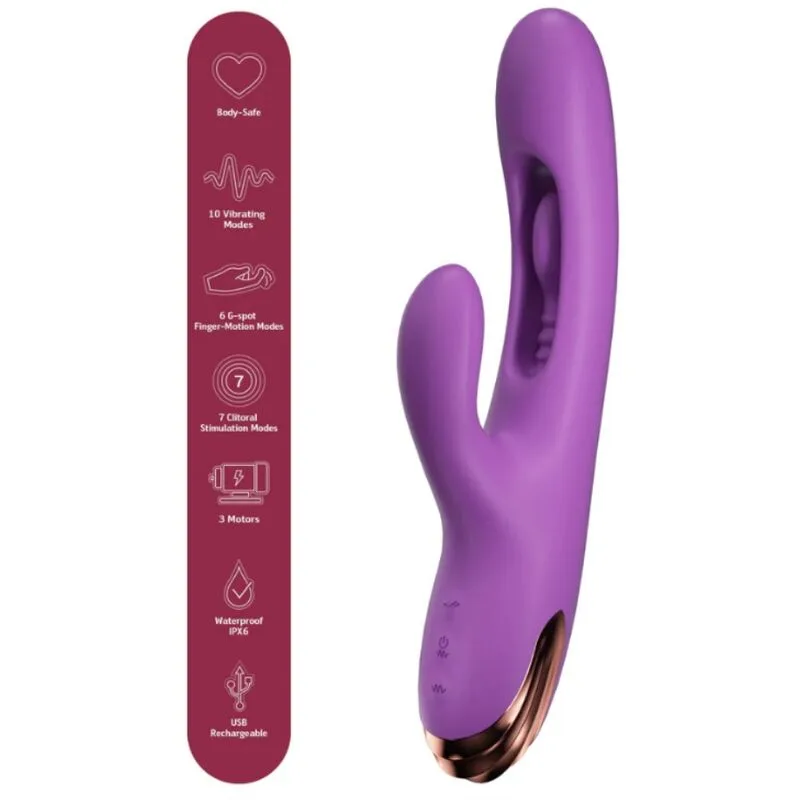 SHE.E.O - VIBRATORE PER IL PUNTO G A FORMA DI CONIGLIO CON MOVIMENTO DIGITALE VIOLA