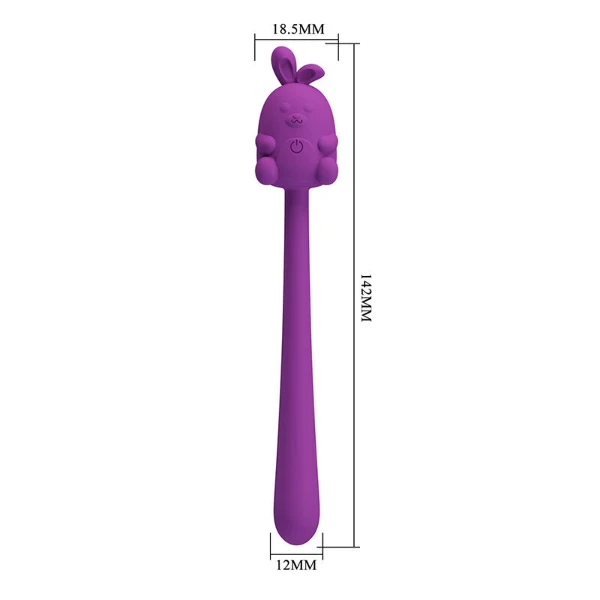 PRETTY LOVE - VIBRATORE FLESSIBILE A FORMA DI CONIGLIETTO, RICARICABILE TRAMITE USB, VIOLA