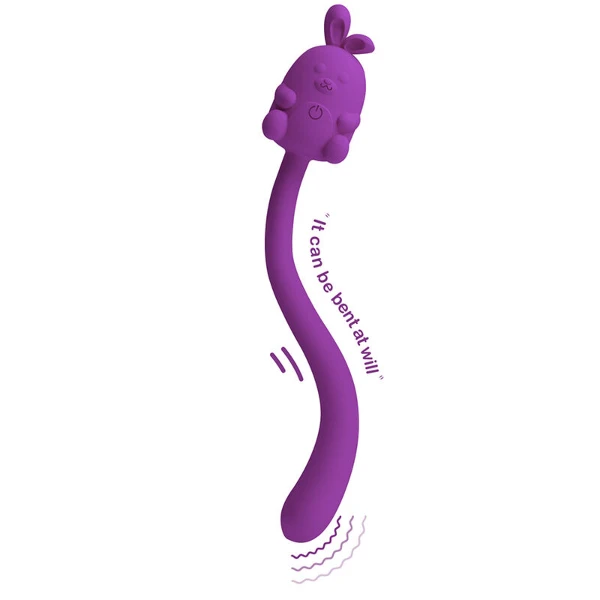 PRETTY LOVE - VIBRATORE FLESSIBILE A FORMA DI CONIGLIETTO, RICARICABILE TRAMITE USB, VIOLA