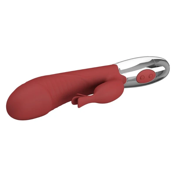 PRETTY LOVE - VIBRATORE A FORMA DI CONIGLIO IN PALISSANDRO, 30 FUNZIONI, RICARICABILE TRAMITE USB, ROSSO
