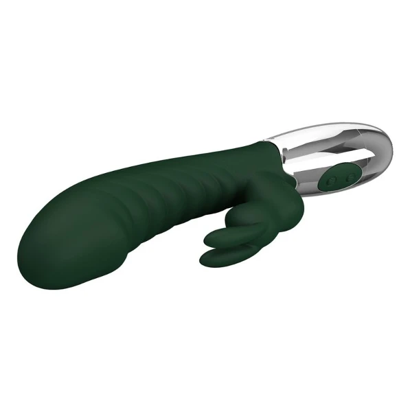 PRETTY LOVE - VIBRATORE A FORMA DI CONIGLIO NAUGHTY BUNNY, 30 FUNZIONI, RICARICABILE TRAMITE USB, VERDE