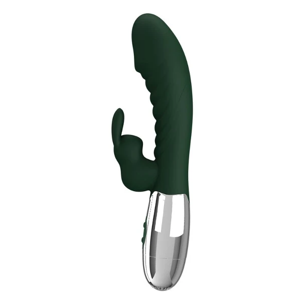 PRETTY LOVE - VIBRATORE A FORMA DI CONIGLIO NAUGHTY BUNNY, 30 FUNZIONI, RICARICABILE TRAMITE USB, VERDE