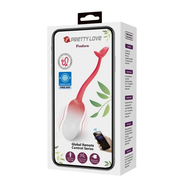PRETTY LOVE - UOVO VIBRANTE CON CONTROLLO TRAMITE APP PULSEN, 12 FUNZIONI, RICARICABILE TRAMITE USB, ROSA