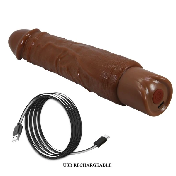 PRETTY LOVE - VIBRATORE REALISTICO DUKE 23,5 CM Ø 4,8 CM MARRONE