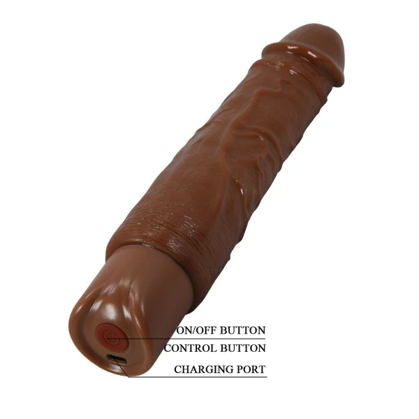 PRETTY LOVE - VIBRATORE REALISTICO DUKE 23,5 CM Ø 4,8 CM MARRONE