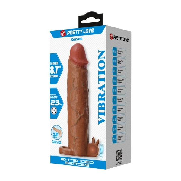 PRETTY LOVE - XERXES VIBRANTE PER PENE, 22 CM Ø 4,5 CM, MARRONE