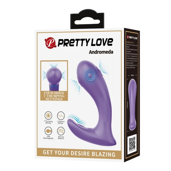 PRETTY LOVE - ANDROMEDA VIBRATORE RICARICABILE A DOPPIA STIMOLAZIONE VIOLA