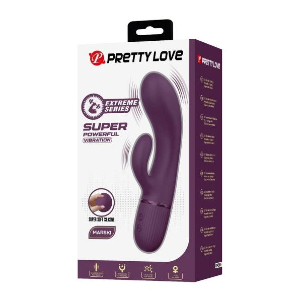 PRETTY LOVE - MARGIE VIBRADOR RABBIT RECARGABLE 10 FUNCIONES MORADO