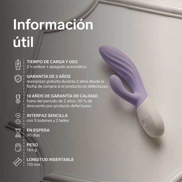 LELO - INA TWIST DOPPIO VIBRATORE A CONIGLIO PER IL PUNTO G E IL CLITORIDE LAVANDA
