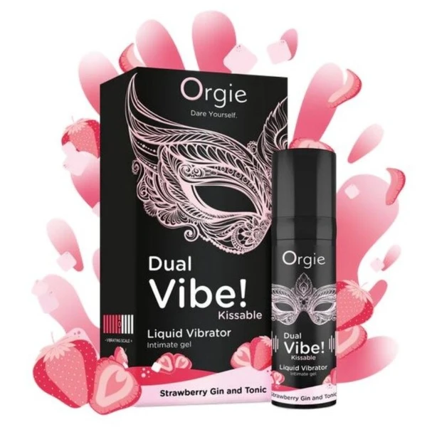 ORGIE - DOPPIA VIBRAZIONE! LIQUIDO VIBRANTE AL GUSTO DI GIN ALLA FRAGOLA E TONICO, 15 ML