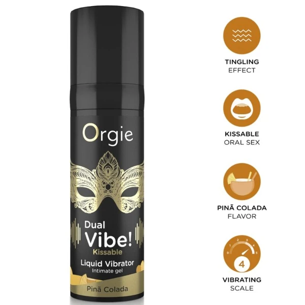ORGIE - DOPPIA VIBRA! PIÑA COLADA KISSABLE VIBRATORE LIQUIDO 15 ML