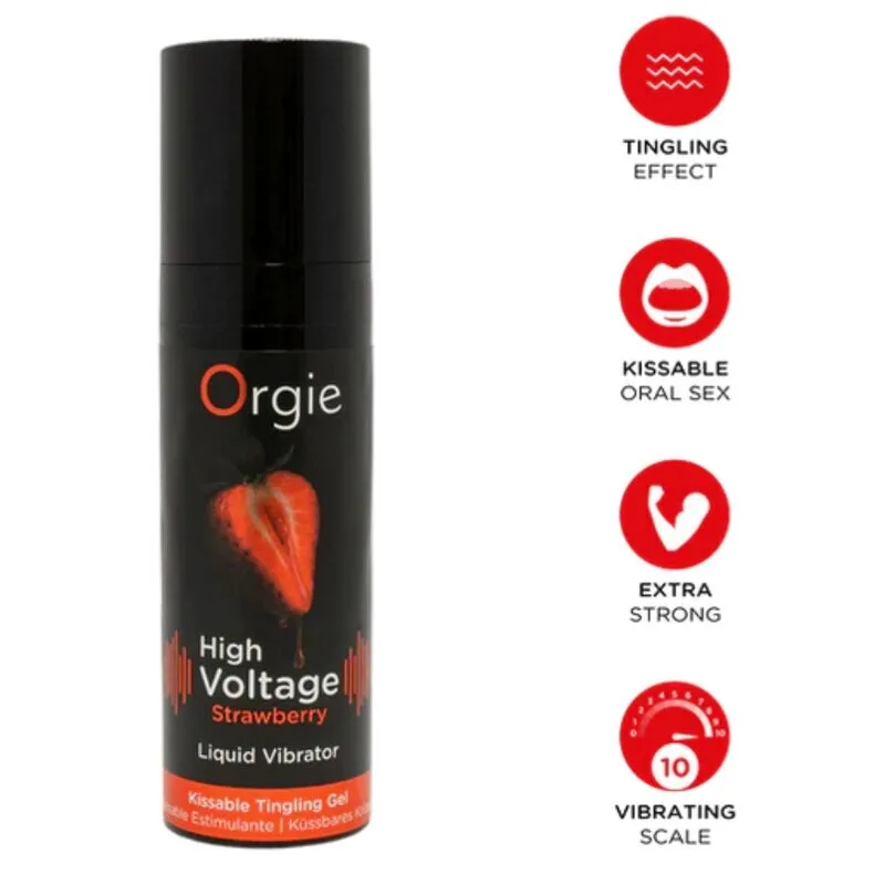 ORGIE - VIBRATORE LIQUIDO AD ALTA TENSIONE AL GUSTO DI FRAGOLA EXTRA FORTE E BACIABECILLE 15 ML