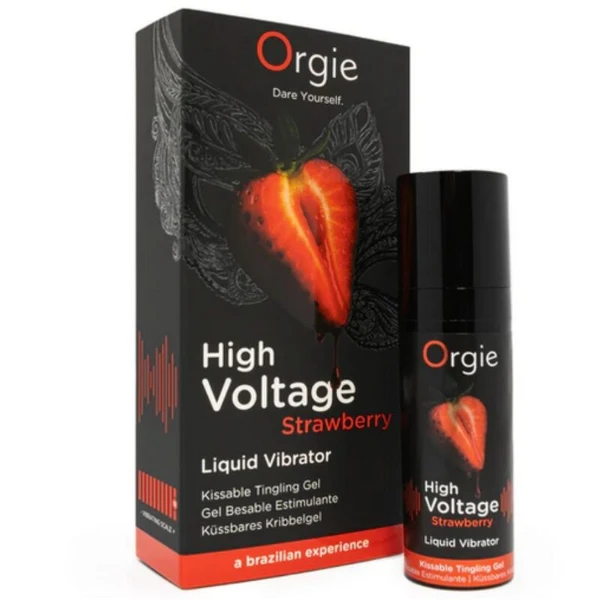 ORGIE - VIBRATORE LIQUIDO AD ALTA TENSIONE AL GUSTO DI FRAGOLA EXTRA FORTE E BACIABECILLE 15 ML