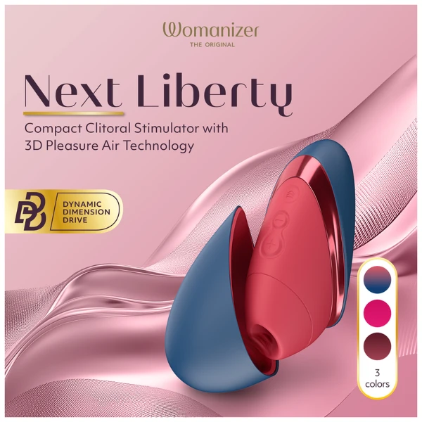 WOMANIZER - NEXT LIBERTY 3D PLEASURE AIR STIMOLATORE CLITORIDEO BLU/ROSSO