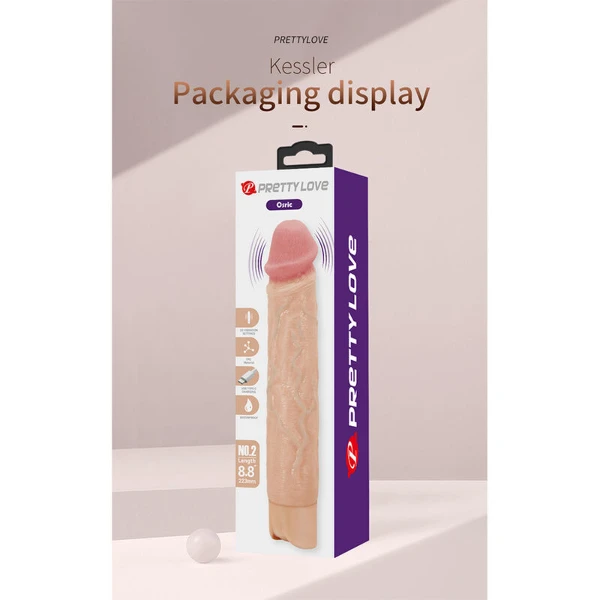 PRETTY LOVE - KESSLER DILDO VIBRANTE REALISTICO CON 10 MODALITÀ DI VIBRAZIONE E 10 ROTAZIONI, 22 CM NATURALE