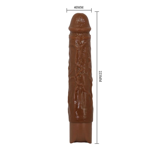 PRETTY LOVE - KESSLER DILDO VIBRANTE REALISTICO CON 10 MODALITÀ DI VIBRAZIONE E 10 ROTAZIONI, 22 CM, MARRONE