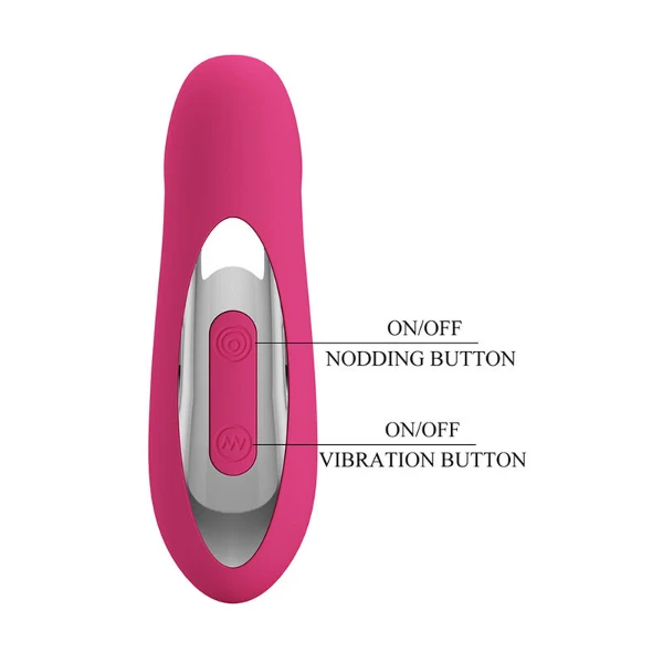 PRETTY LOVE - VIBRATORE RICARICABILE IN SILICONE DUDEN CON 12 MODALITÀ DI VIBRAZIONE E 3 MODALITÀ DI OSCILLAZIONE, ROSA