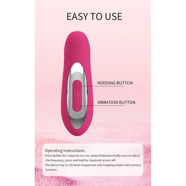 PRETTY LOVE - VIBRATORE RICARICABILE IN SILICONE DUDEN CON 12 MODALITÀ DI VIBRAZIONE E 3 MODALITÀ DI OSCILLAZIONE, ROSA