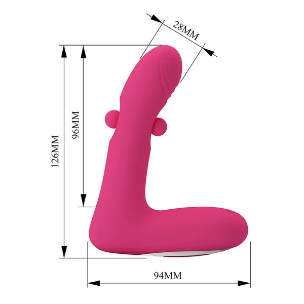 PRETTY LOVE - VIBRATORE RICARICABILE IN SILICONE DUDEN CON 12 MODALITÀ DI VIBRAZIONE E 3 MODALITÀ DI OSCILLAZIONE, ROSA