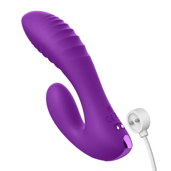 FANTASY FOR HER - VIBRATORE DOPPIO PUNTO PER L'AMANTE SEGRETO, CLITORIDE RICARICABILE, VIOLA